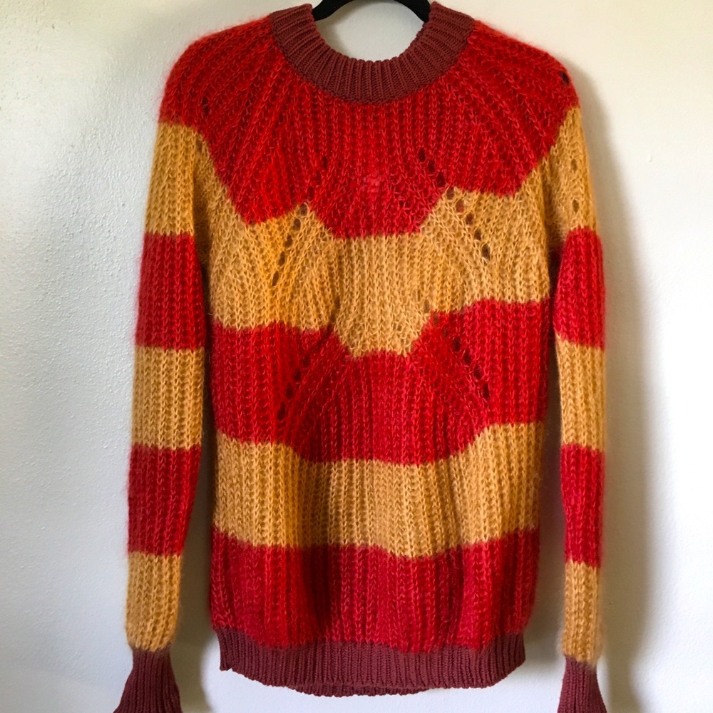 Sartoria Vico Sweater Marino Wool & Silk Italy size M, Hand Woven Cortina Cloud